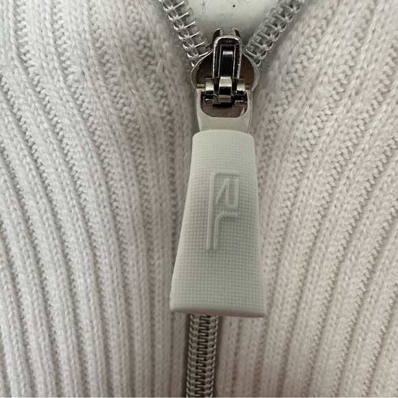 Lauren Active Ralph Lauren Top Athleisure Ribbed Knit Nautical Navy White Size L - Picture 6 of 10